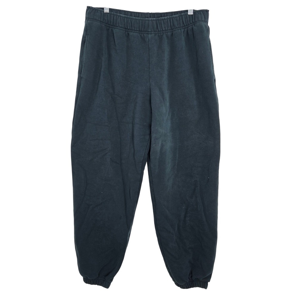 Athleta Sz L Forever Fleece Dark Teal Jogger‎ Sweatpants Elastic Waist Pockets